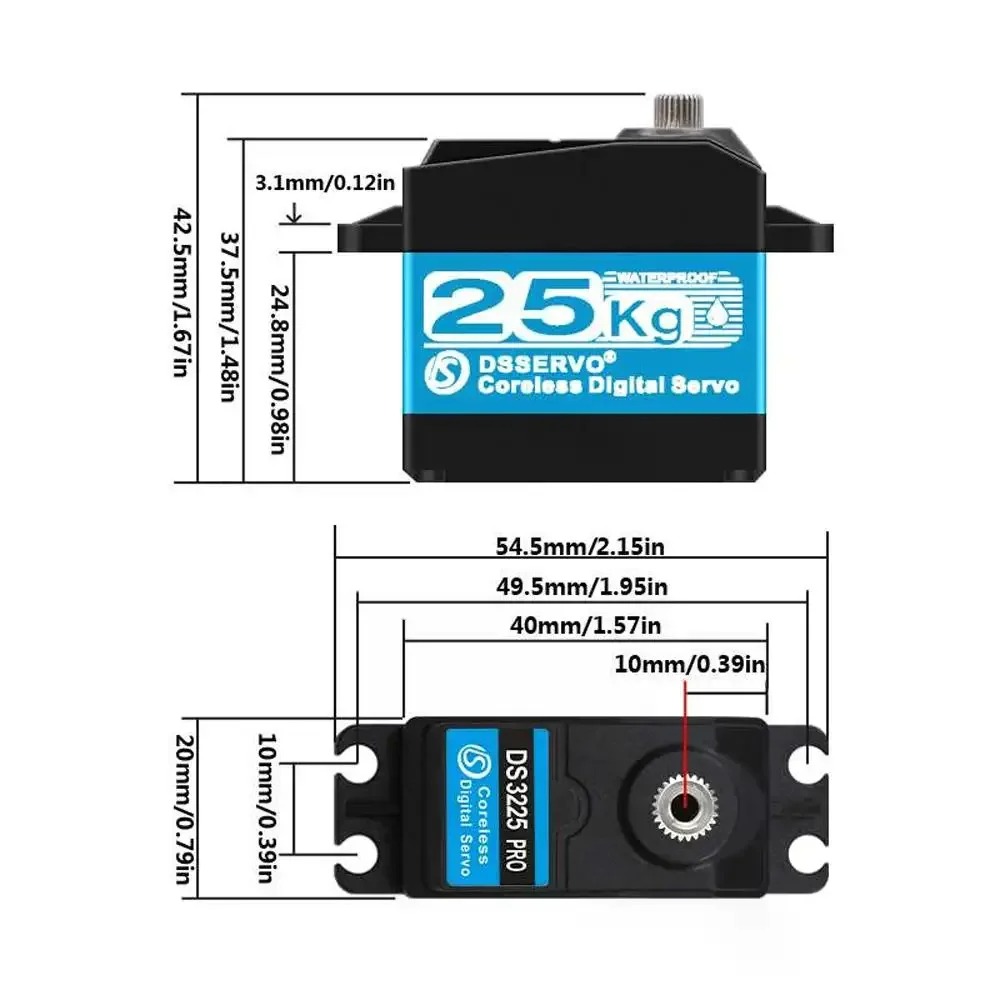 DS3225 Pro 25kg Coreless Digit - Robot Arm Motor ulasan dan harga