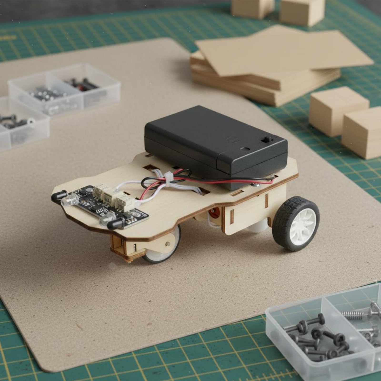 Wooden Intelligent Vehicle Kit - Science Robotics ulasan dan harga